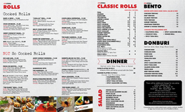 Dinner Donburi Salad Bento Rolls Classic Rolls