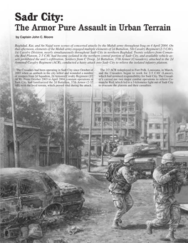 Sadr City: the Armor Pure Assault in Urban Terrain