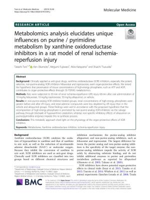 Metabolomics Analysis Elucidates Unique Influences on Purine