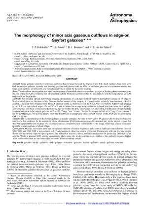 The Morphology of Minor Axis Gaseous Outflows in Edge-On Seyfert Galaxies