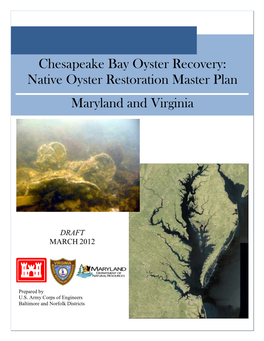 Native Oyster Restoration Master Plan Maryland and Virginia