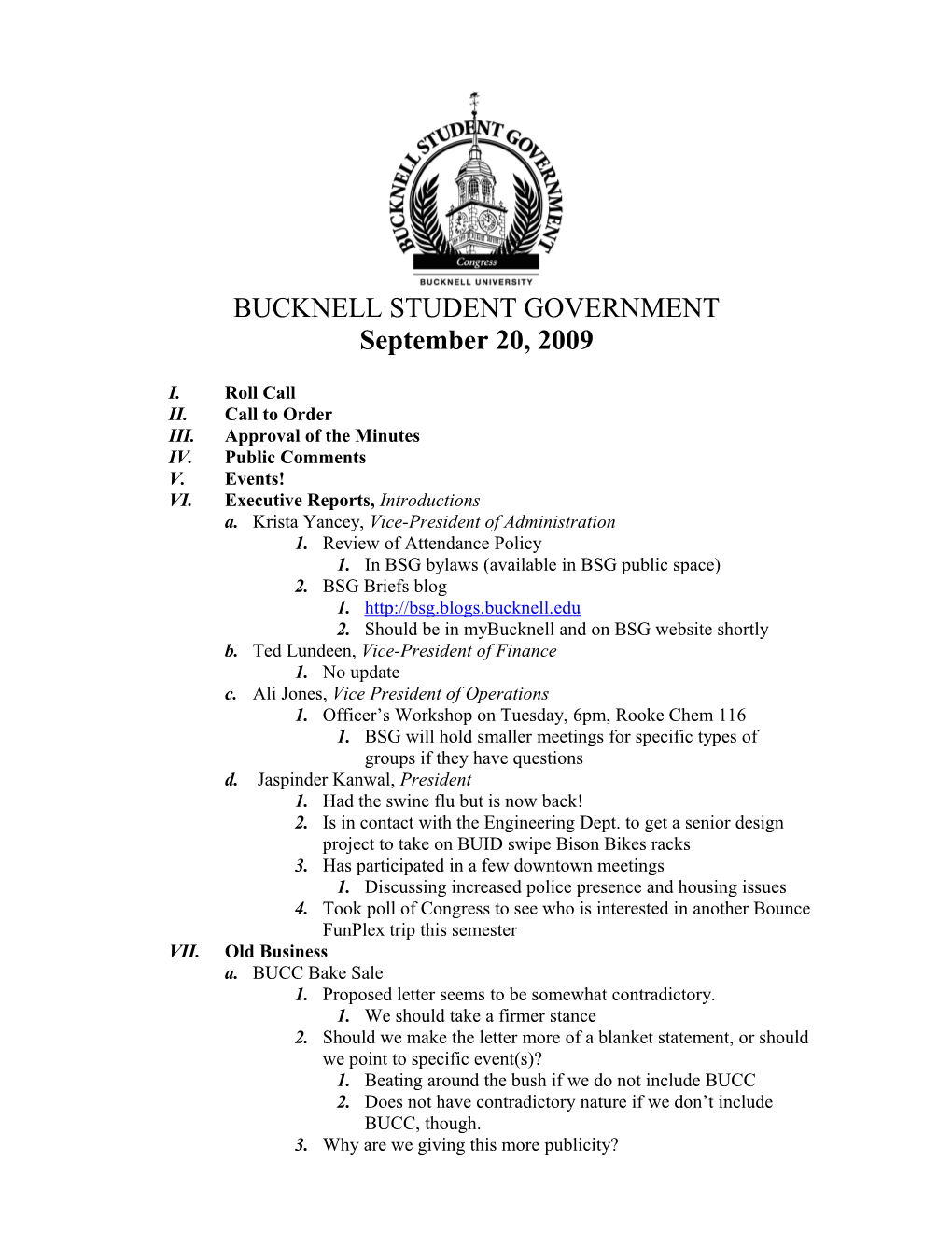 Bucknell Student Government s1