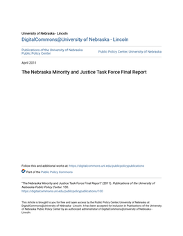 The Nebraska Minority and Justice Task Force Final Report