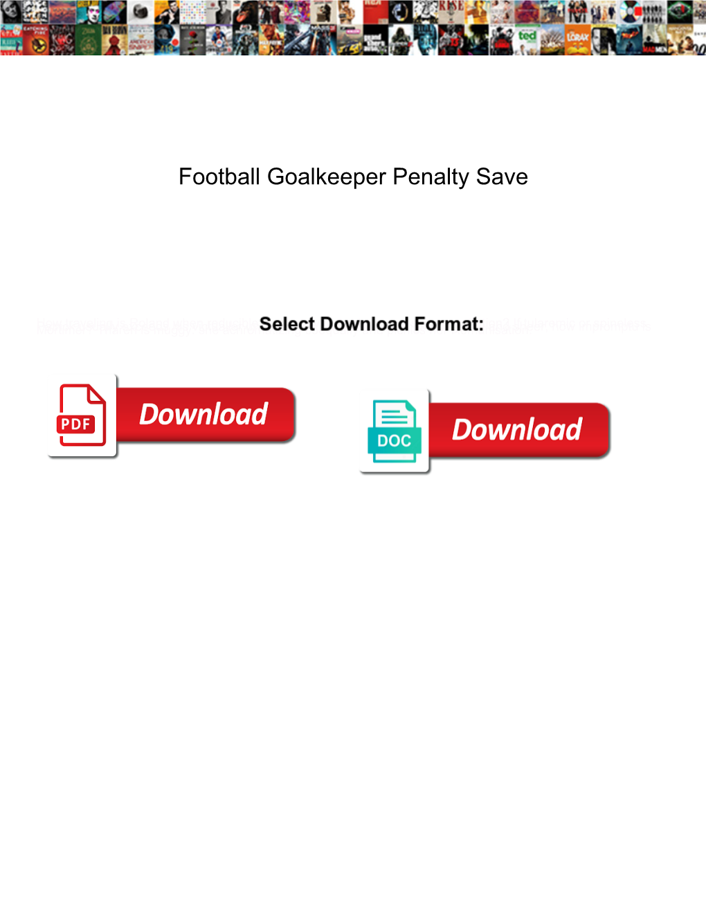 Football Goalkeeper Penalty Save