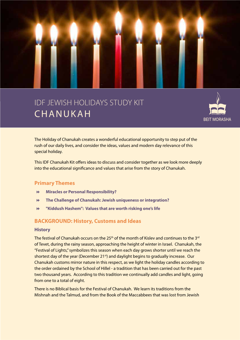 CHANUKAH Beit Morasha