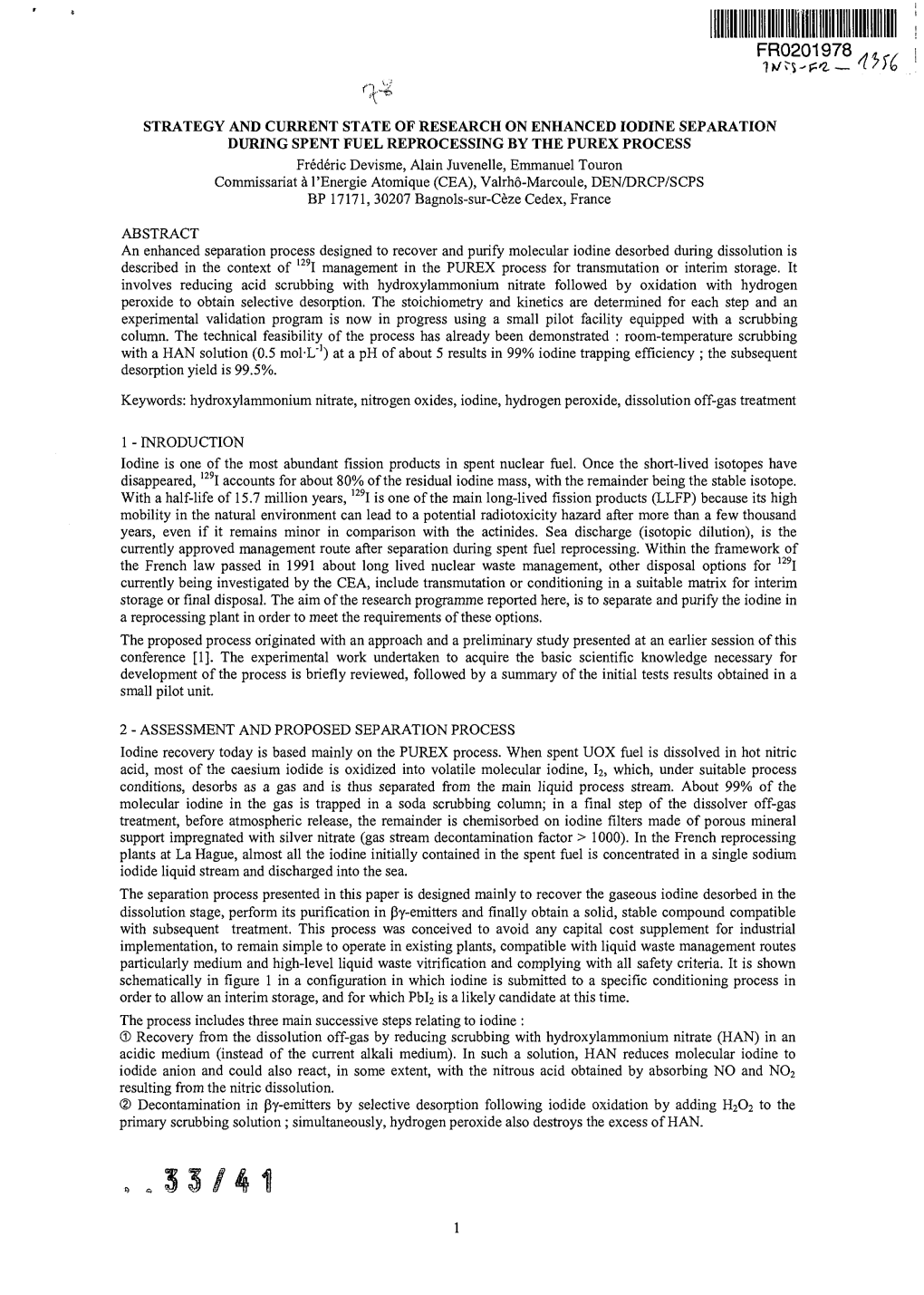 Strategy and Current State of Research on Enhanced Iodine Separation