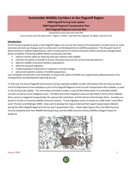 Sustainable Wildlife Corridors in the Flagstaff Region