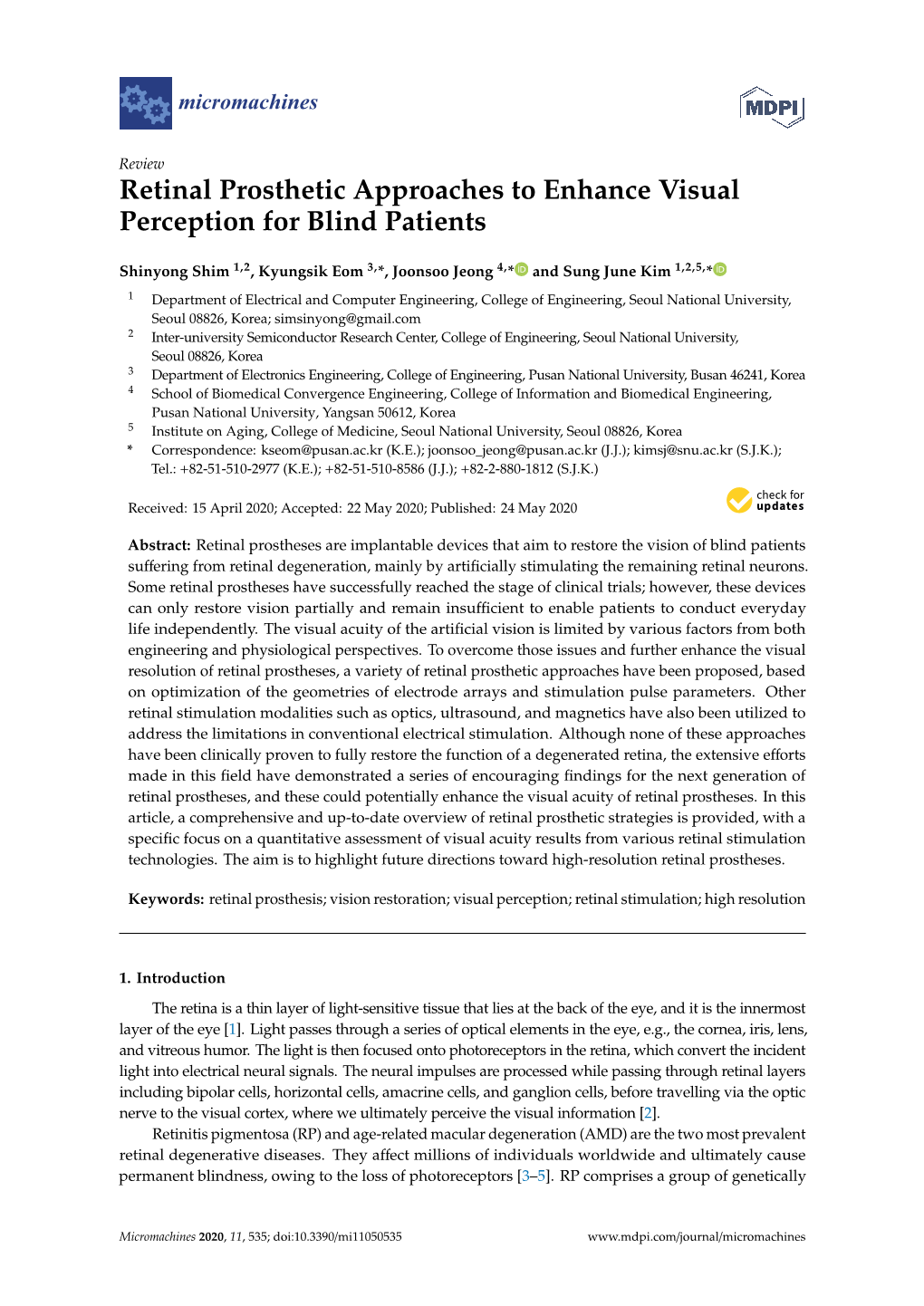 Retinal Prosthetic Approaches to Enhance Visual Perception for Blind Patients