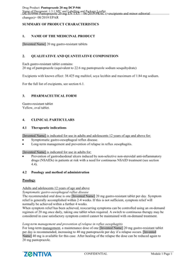 DE/H/0946 Pantoprazole 20 Mg EN TXT – 06/2019 PRAC (+Excipients and Minor Editorial Changes)+ 08/2019 EPAR SUMMARY of PRODUCT CHARACTERISTICS