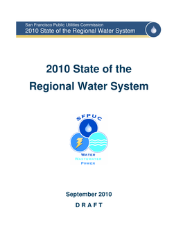 SFPUC State of the Regional Water System Report, Sept. 2010