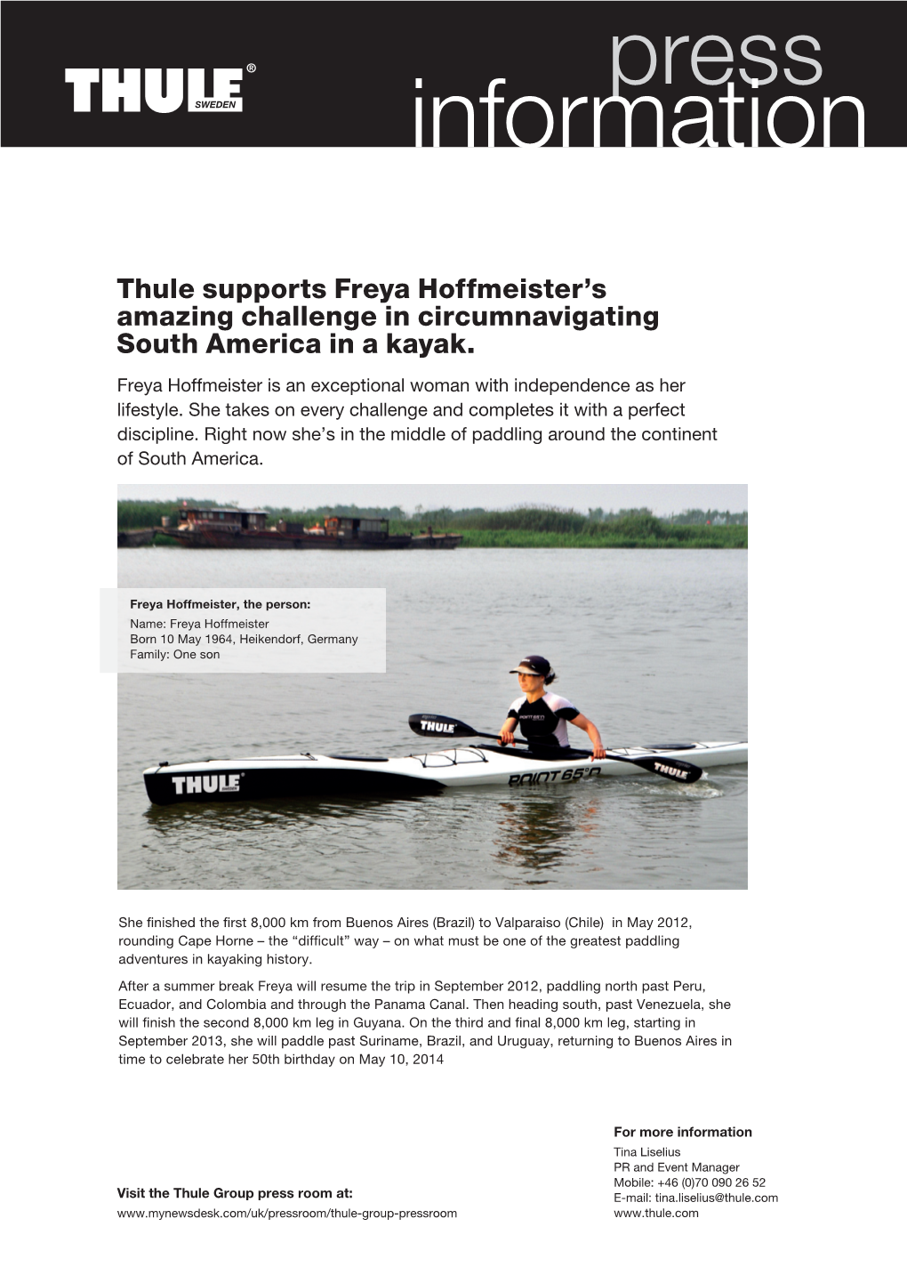 Thule Supports Freya Hoffmeister's Amazing Challenge In
