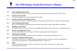 1999 Pontiac Grand Prix Owner's