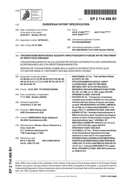 Thioxanthene Derivates As Sole Anti-Infective Agents