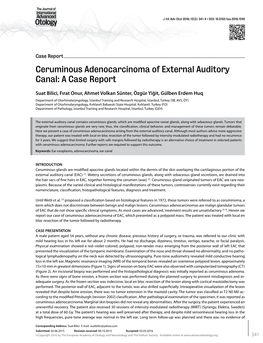 Ceruminous Adenocarcinoma of External Auditory Canal: a Case Report