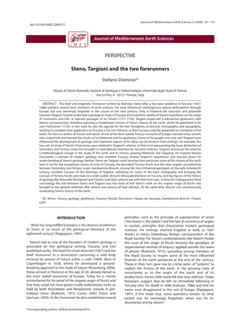 PERSPECTIVE Steno, Targioni and the Two Forerunners