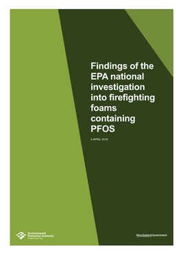 Findings of the EPA National Investigation Into Firefighting Foams Containing PFOS
