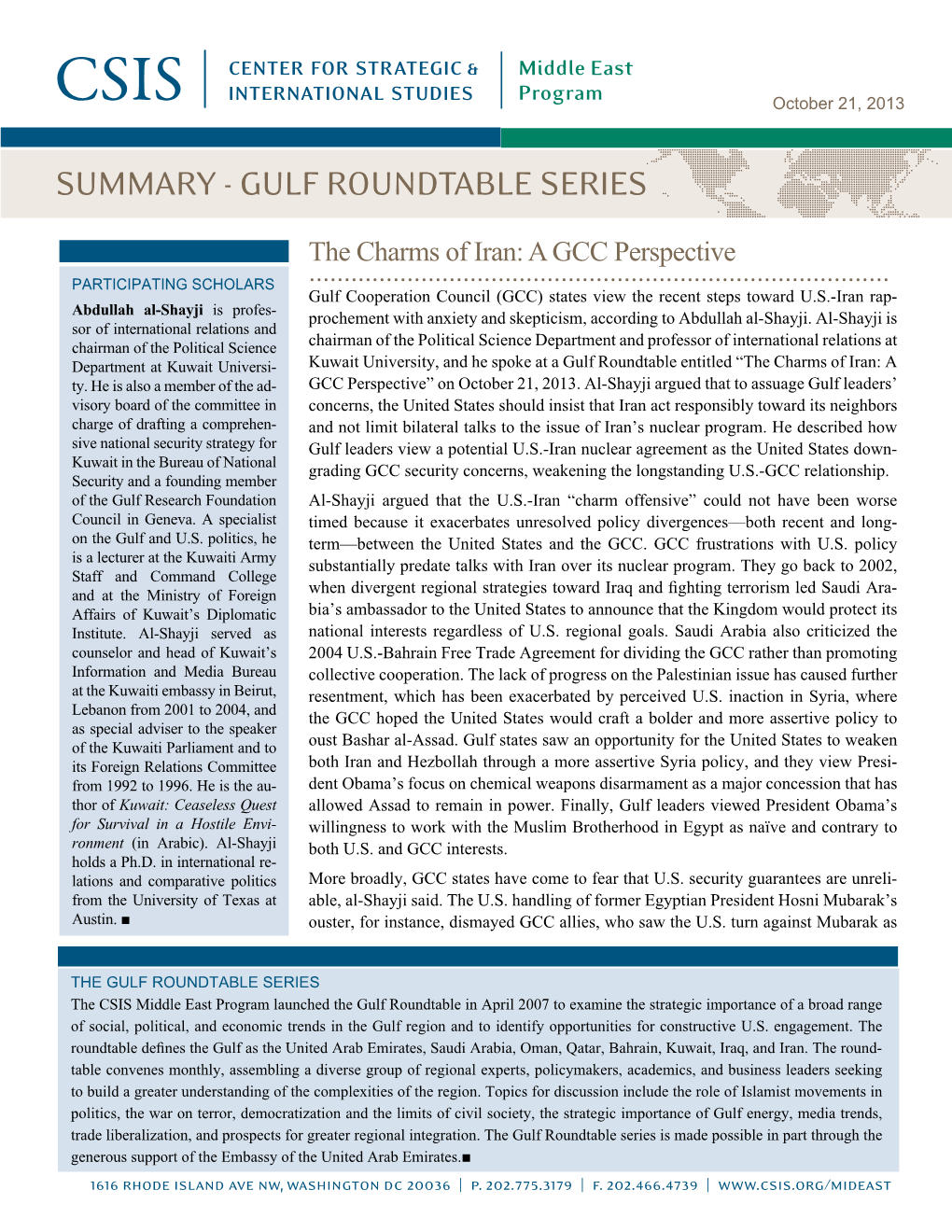 Summary - Gulf Roundtable Series