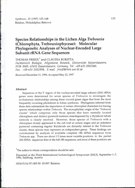 Species Relationships in the Lichen Alga Trebouxia (Chlorophyta, Trebouxiophyceae): Molecular Phylogenetic Analyses of Nuclear-E