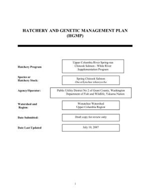 Hatchery and Genetic Management Plan (Hgmp)