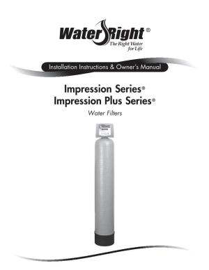 Impression Series® Impression Plus Series® Water Filters TABLE of CONTENTS