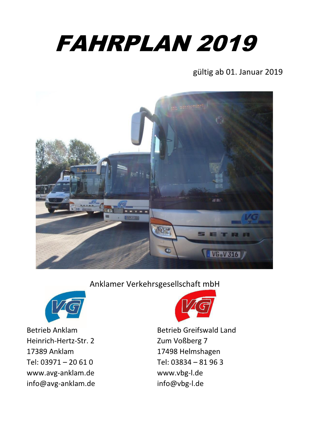 Fahrplan 2019