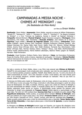 CAMPANADAS a MEDIA NOCHE - CHIMES at MIDNIGHT / 1966 (As Badaladas Da Meia-Noite)