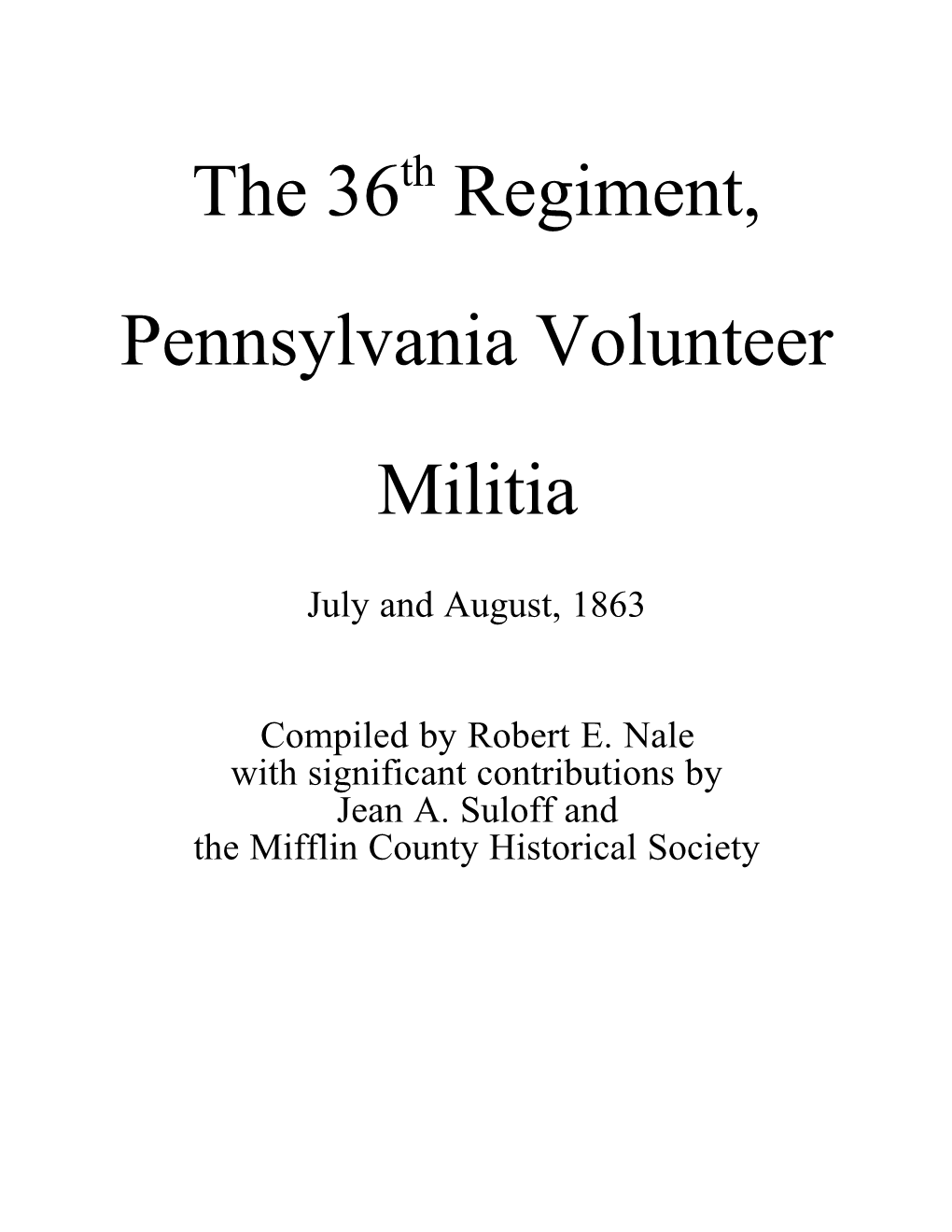 36Th Regiment, Pennsylvania Volunteers