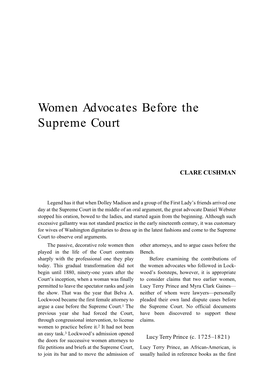 Women Advocates Before the Supreme Court