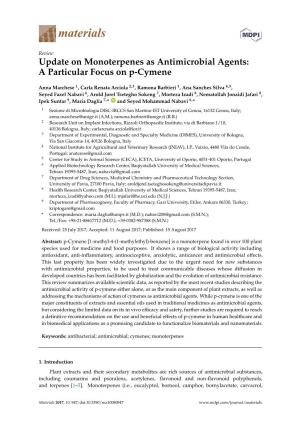 A Particular Focus on P-Cymene