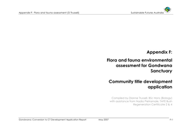 Appendix F: Flora and Fauna Environmental Assessment For