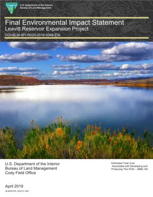 Leavitt Reservoir Expansion Project, Final Environmental Impact Statement