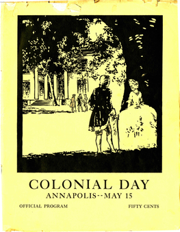 Colonial Day Annapolis--May 15