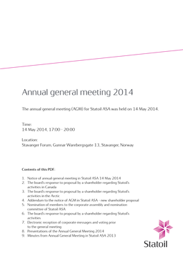 Annual General Meeting 2014