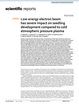 Low-Energy Electron Beam Has Severe Impact on Seedling Development