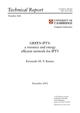 A Resource and Energy Efficient Network for IPTV