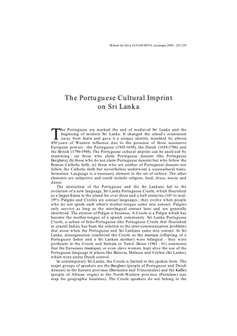 The Portuguese Cultural Imprint on Sri Lanka
