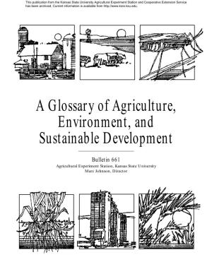 SB661 a Glossary of Agriculture, Environment, and Sustainable