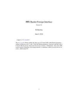 FFI: Racket Foreign Interface