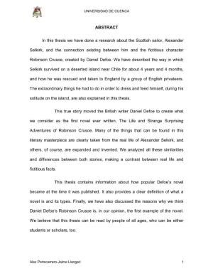 ABSTRACT in This Thesis We Have Done a Research About the Scottish