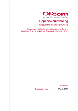 Safeguarding the Future of Telephone Numbers