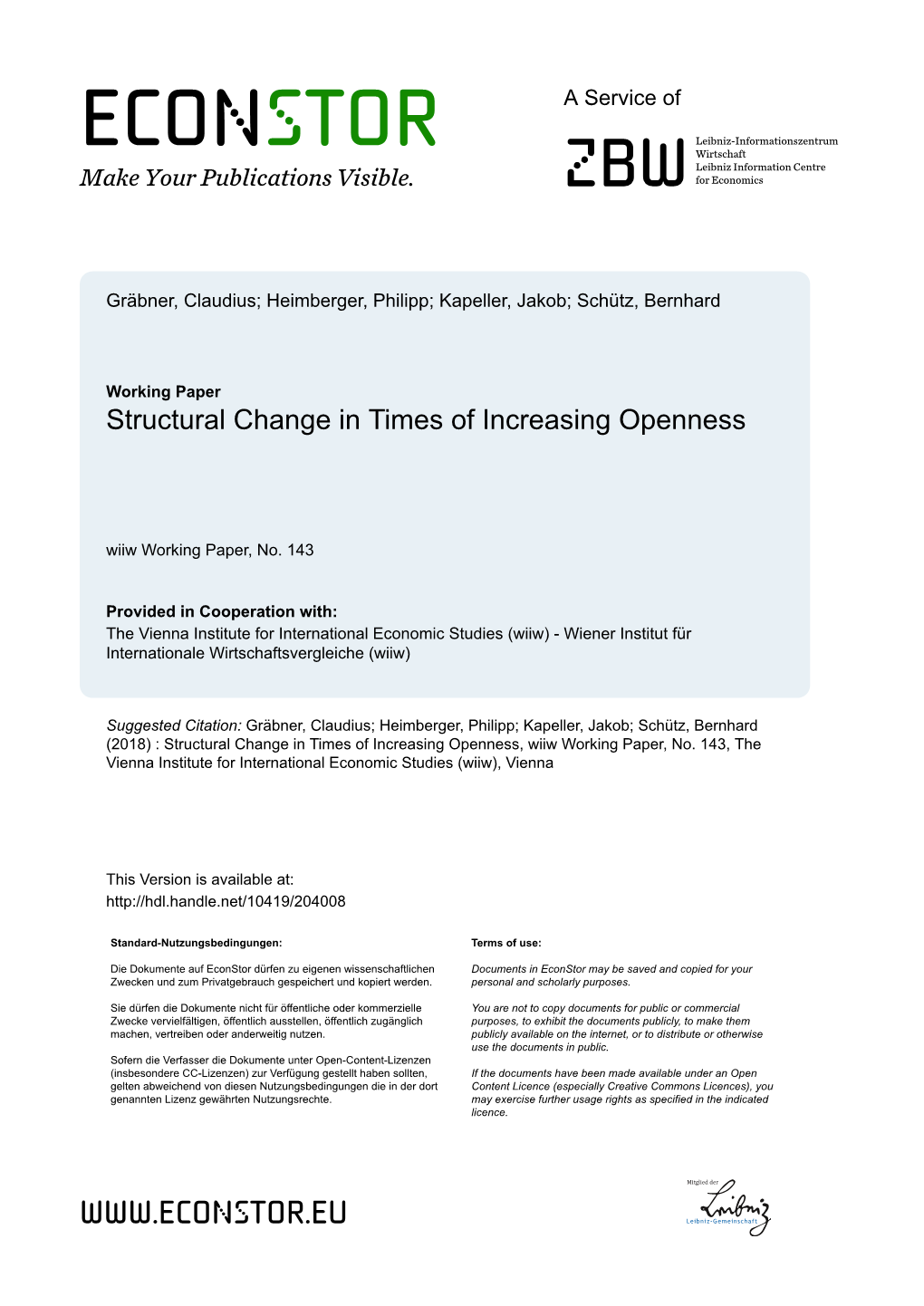 Structural Change in Times of Increasing Openness