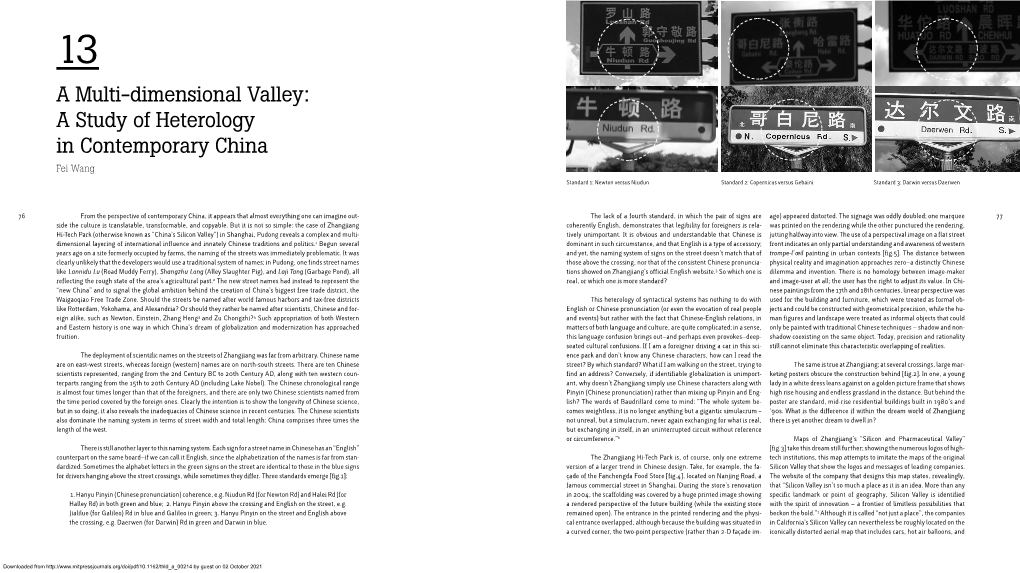 A Multi-Dimensional Valley: a Study of Heterology in Contemporary China