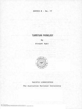 Tuamotuan Phonology