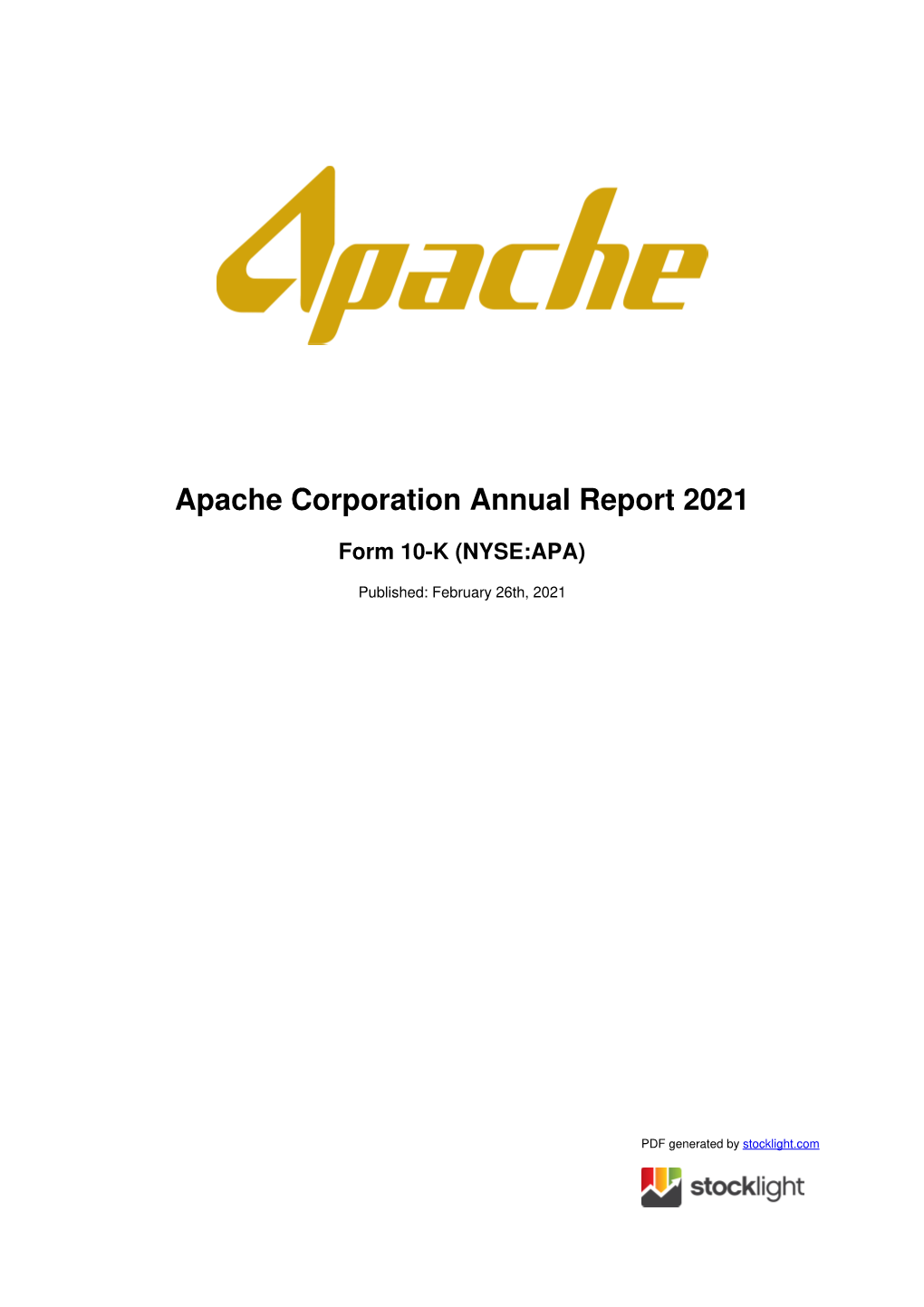 Apache Corporation Annual Report 2021