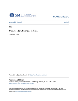 Common-Law Marriage in Texas