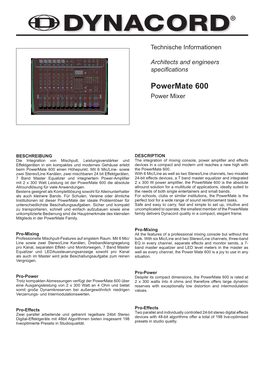 Powermate 600 Power Mixer