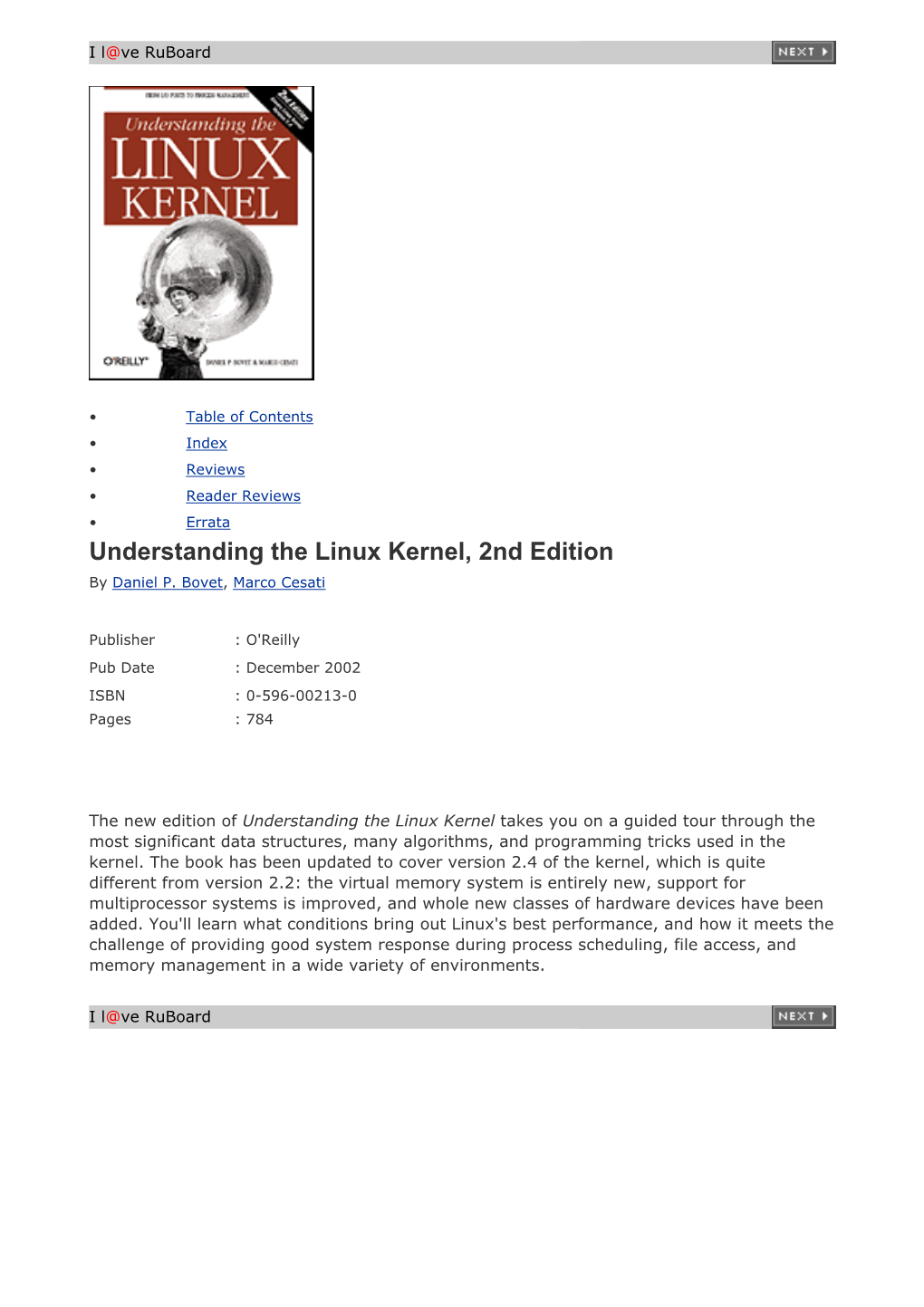 Understanding the Linux Kernel, 2Nd Edition by Daniel P