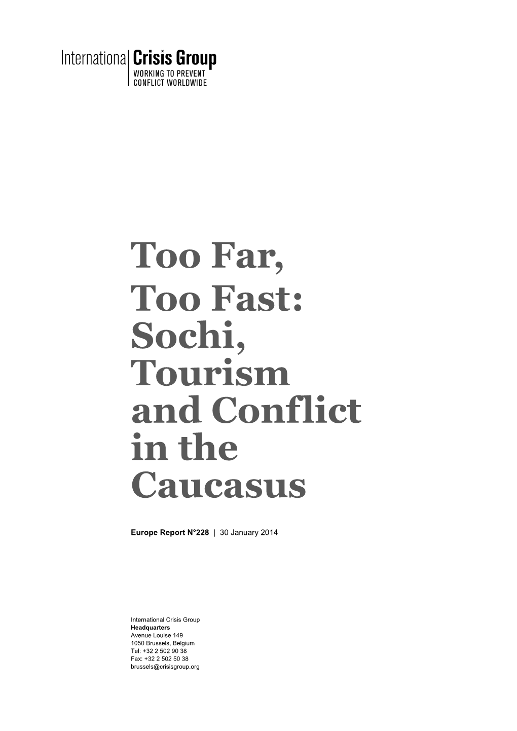 Sochi, Tourism and Conflict in the Caucasus