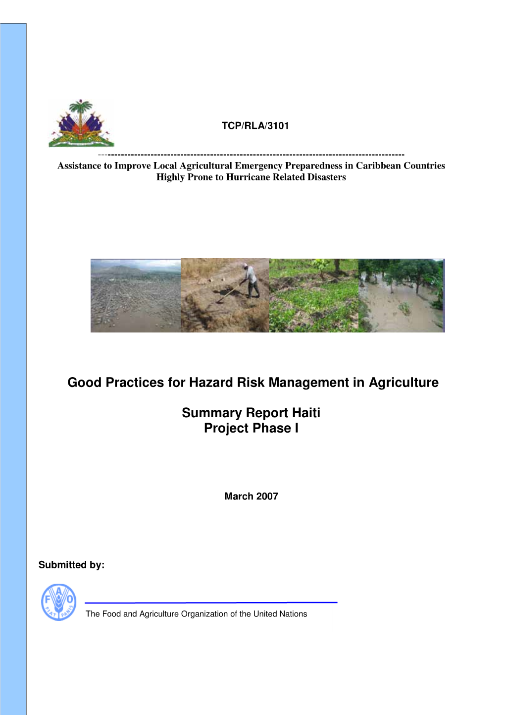 Good Practices for Hazard Risk Management in Agriculture