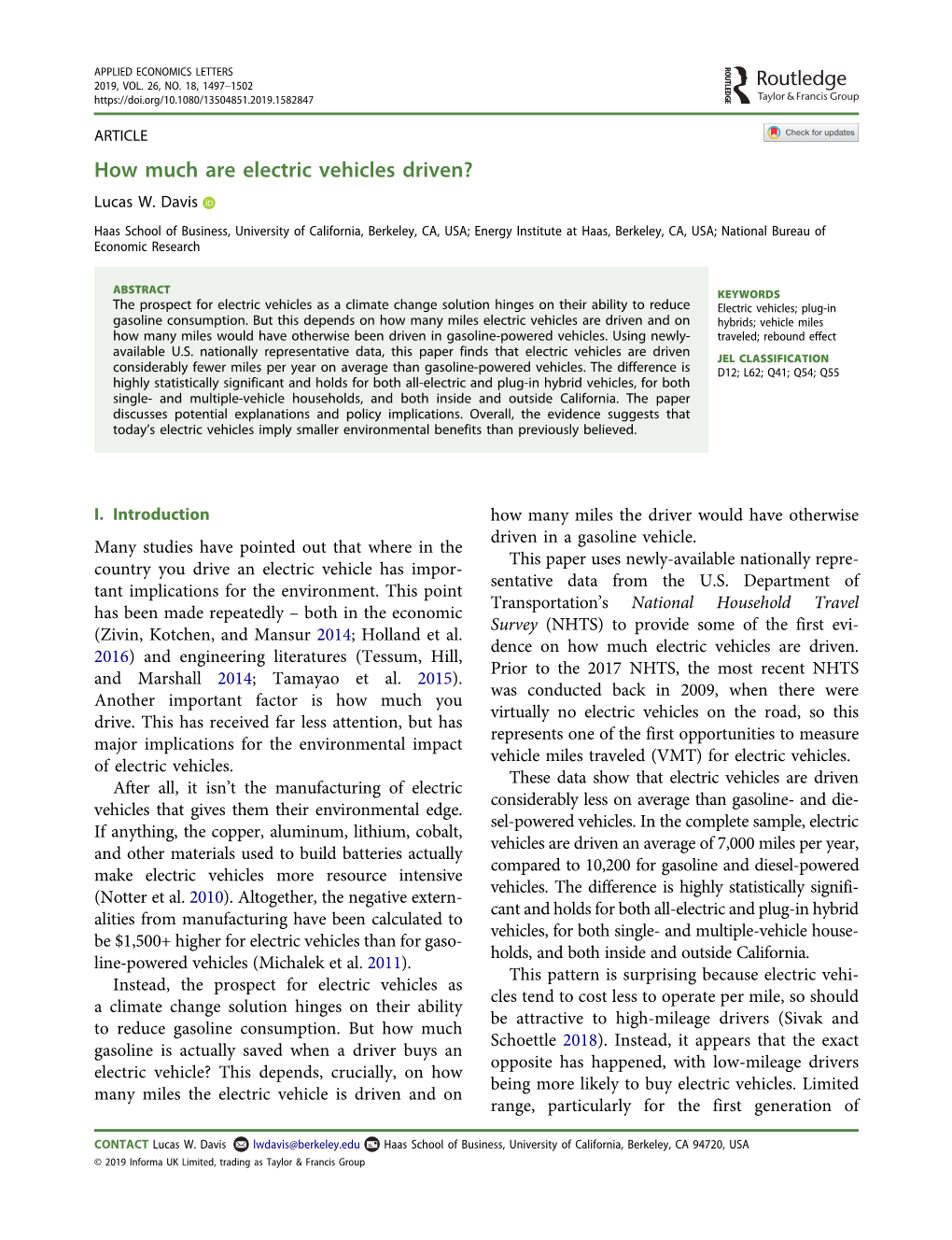 How Much Are Electric Vehicles Driven?